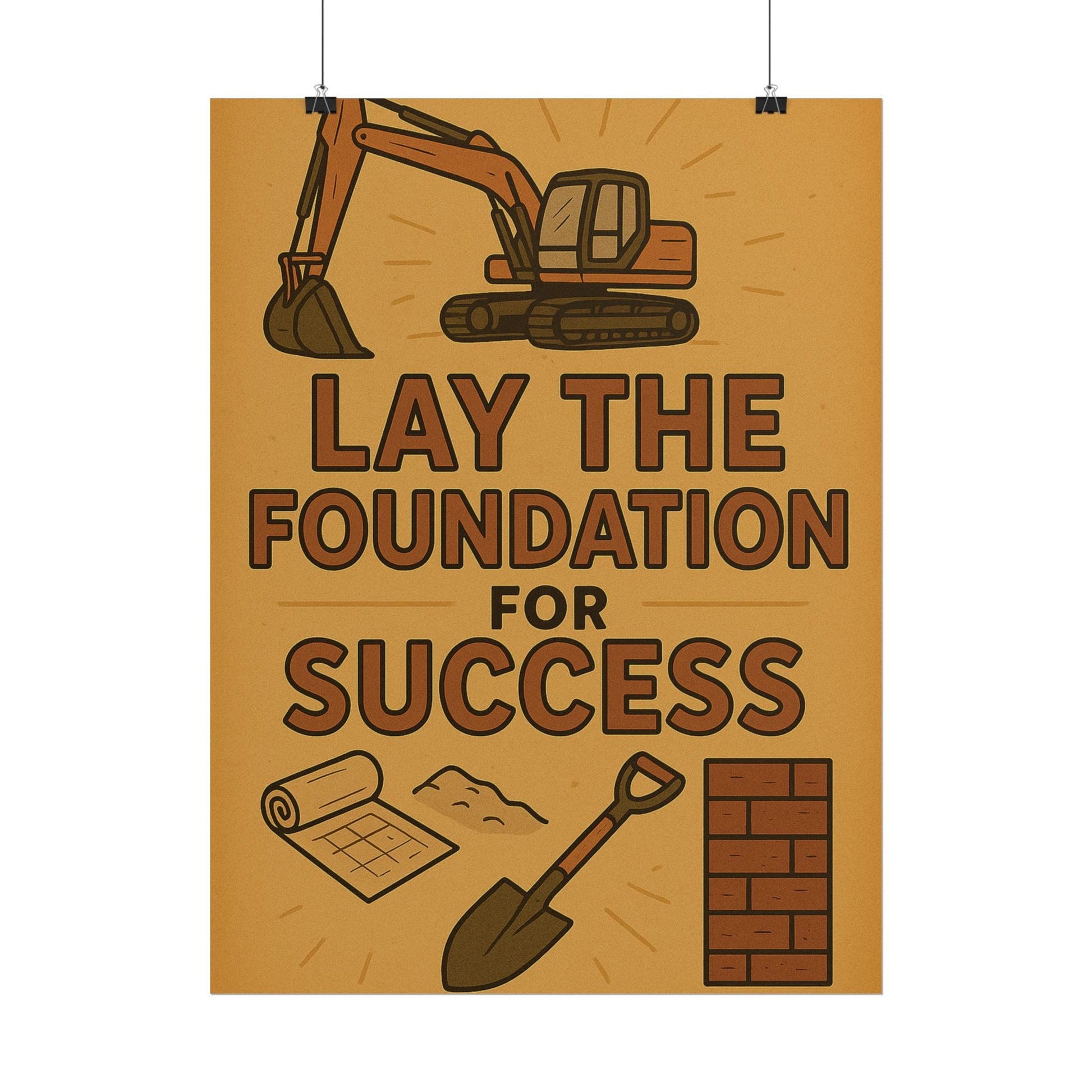 Motivational Trade Poster "Lay the foundation for success" - BuildBossUK