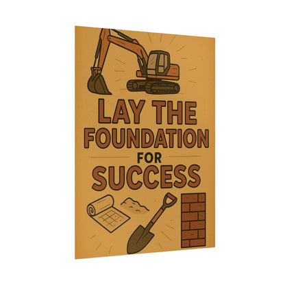 Motivational Trade Poster "Lay the foundation for success" - BuildBossUK