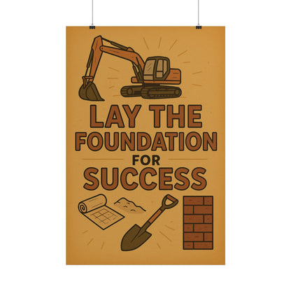 Motivational Trade Poster "Lay the foundation for success" - BuildBossUK