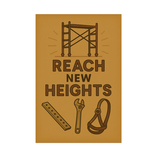 Motivational Trade Poster - 'Reach New Heights' for Builders & Dreamers - BuildBossUK