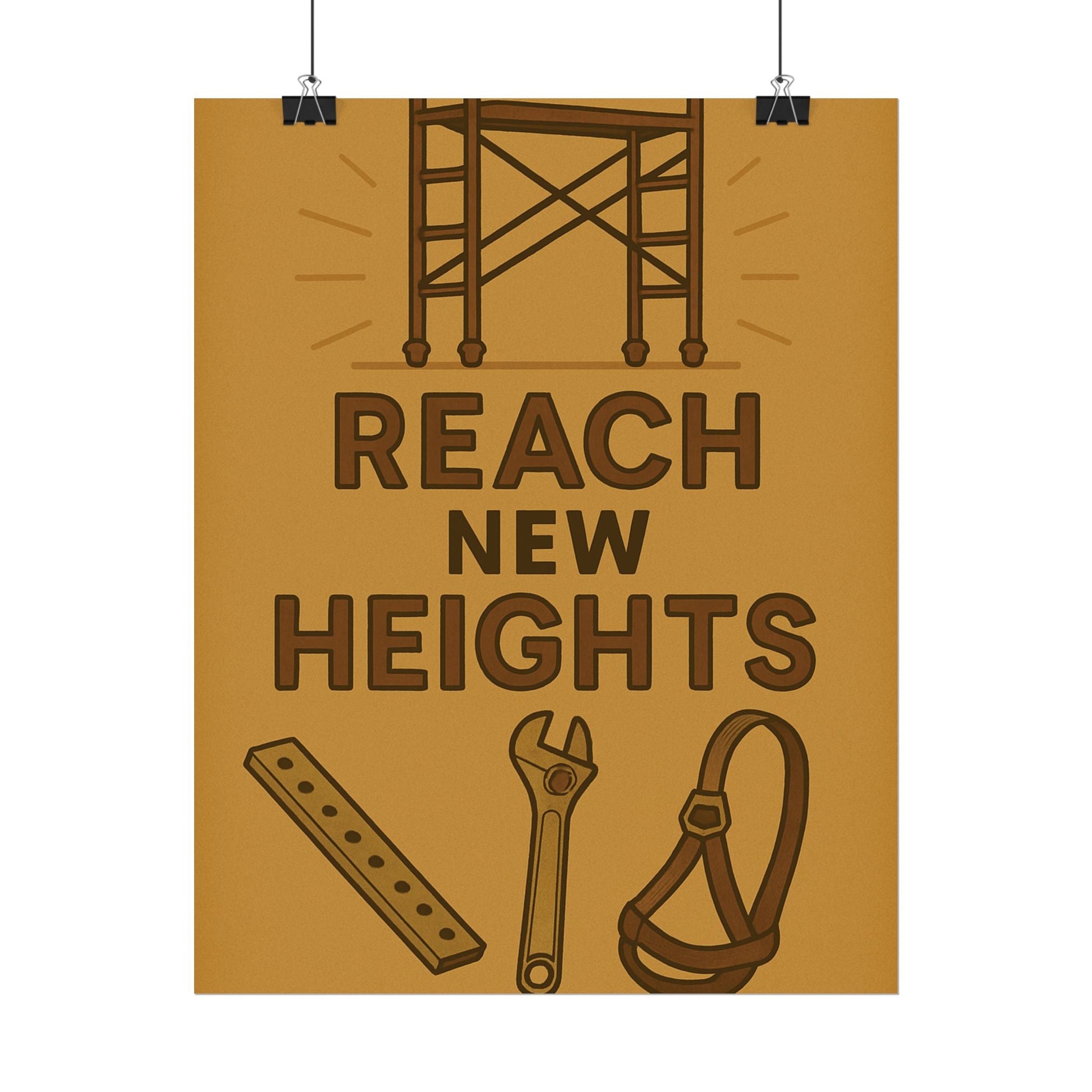 Motivational Trade Poster - 'Reach New Heights' for Builders & Dreamers - BuildBossUK