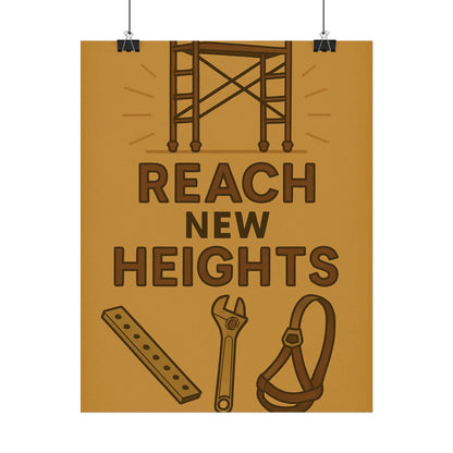 Motivational Trade Poster - 'Reach New Heights' for Builders & Dreamers - BuildBossUK
