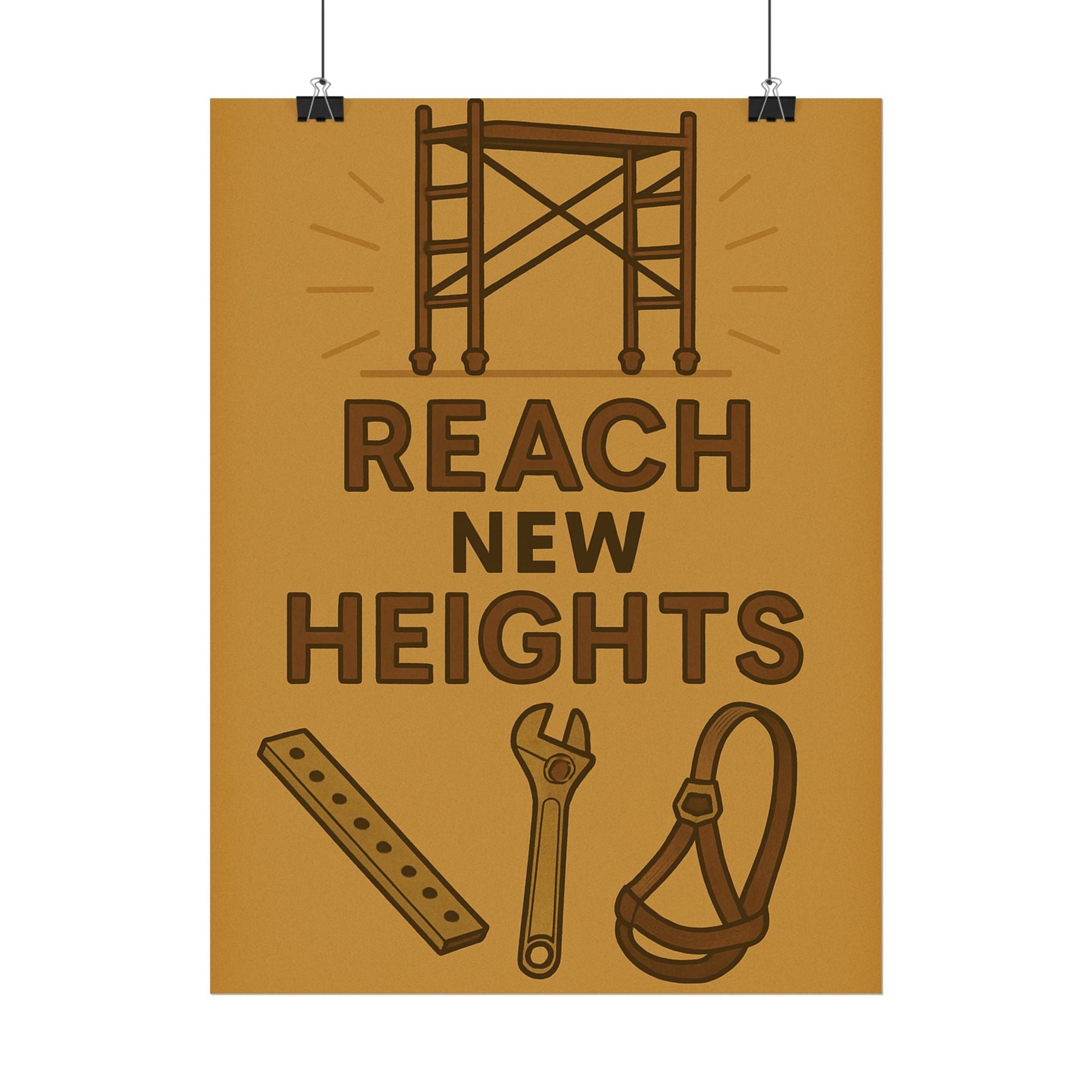 Motivational Trade Poster - 'Reach New Heights' for Builders & Dreamers - BuildBossUK