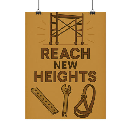 Motivational Trade Poster - 'Reach New Heights' for Builders & Dreamers - BuildBossUK