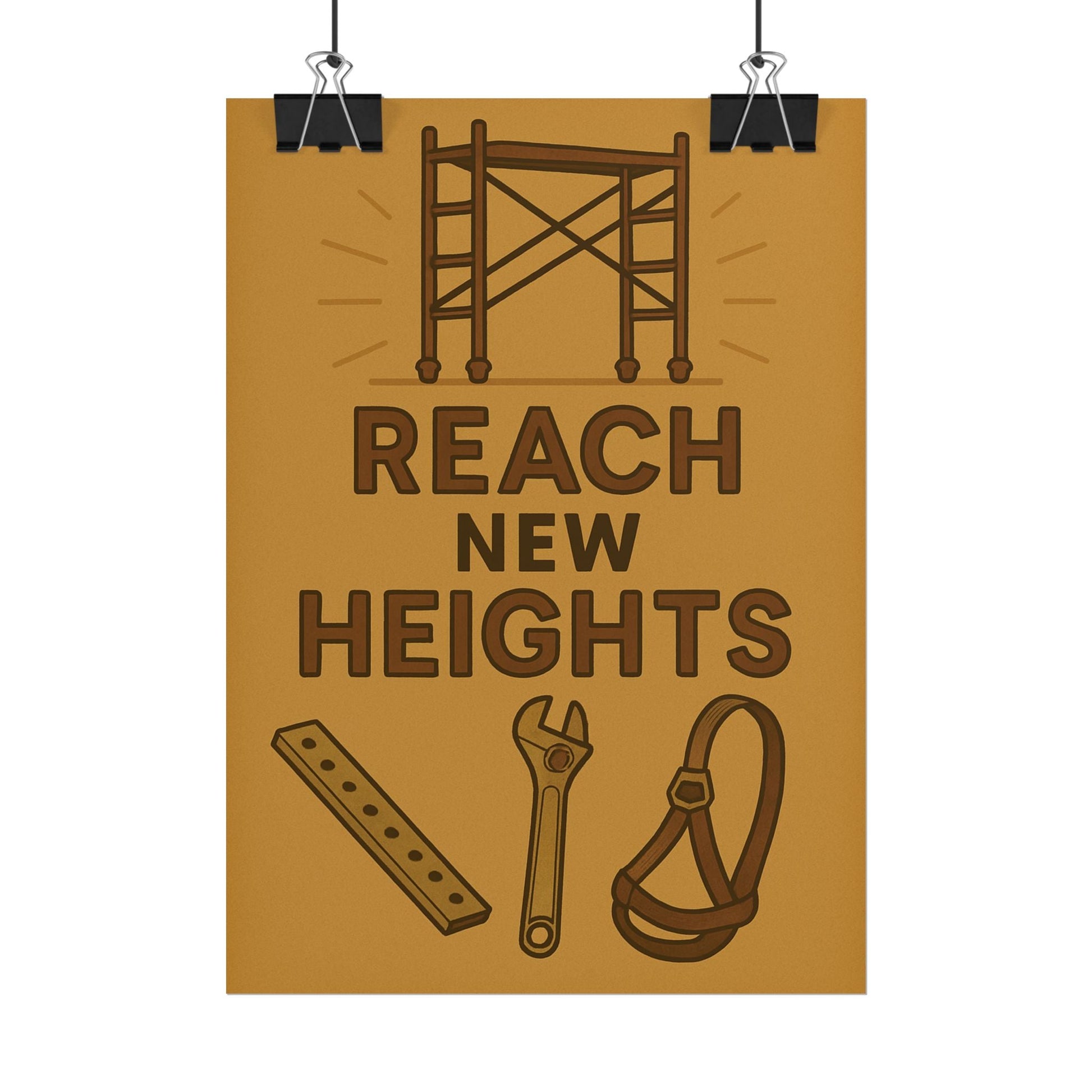 Motivational Trade Poster - 'Reach New Heights' for Builders & Dreamers - BuildBossUK