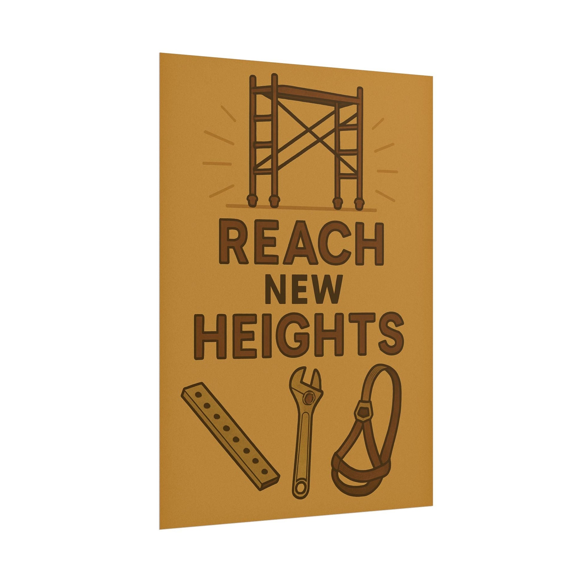 Motivational Trade Poster - 'Reach New Heights' for Builders & Dreamers - BuildBossUK