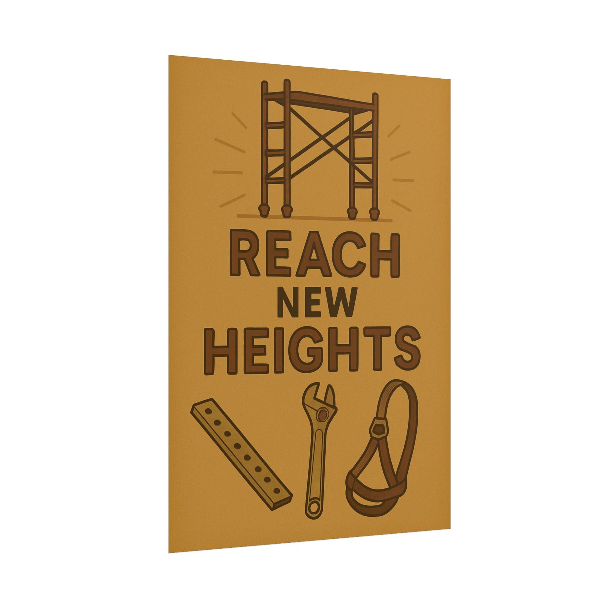 Motivational Trade Poster - 'Reach New Heights' for Builders & Dreamers - BuildBossUK