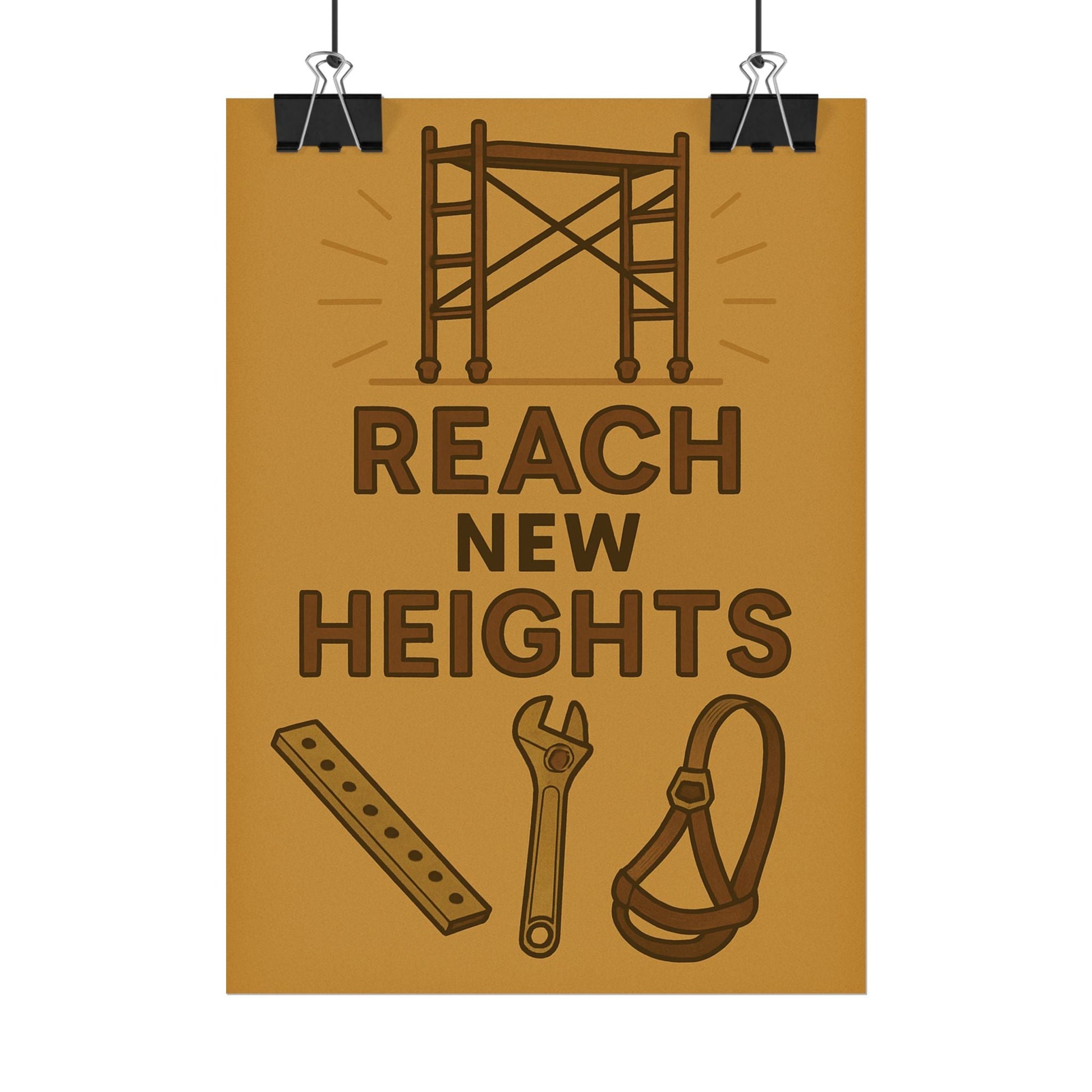 Motivational Trade Poster - 'Reach New Heights' for Builders & Dreamers - BuildBossUK