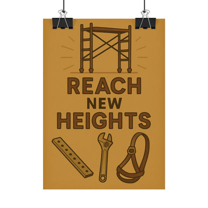Motivational Trade Poster - 'Reach New Heights' for Builders & Dreamers - BuildBossUK
