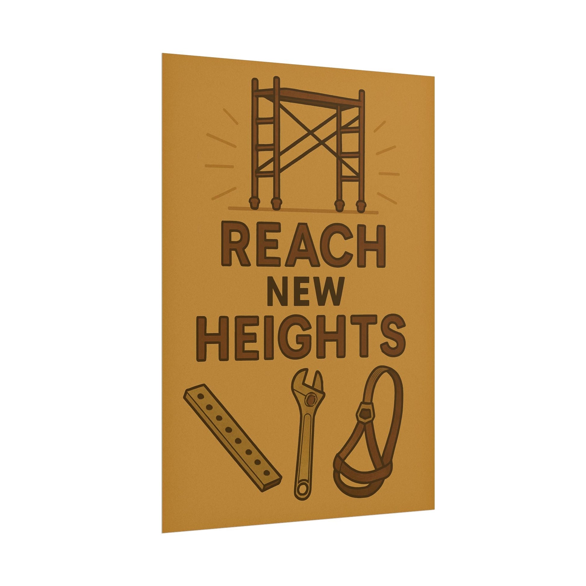 Motivational Trade Poster - 'Reach New Heights' for Builders & Dreamers - BuildBossUK