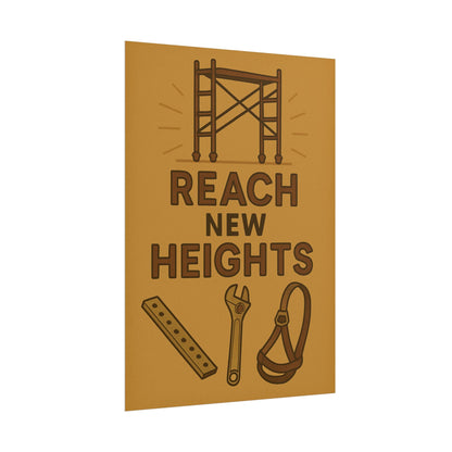 Motivational Trade Poster - 'Reach New Heights' for Builders & Dreamers - BuildBossUK