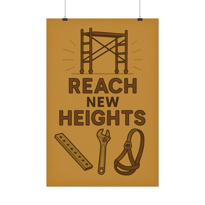 Motivational Trade Poster - 'Reach New Heights' for Builders & Dreamers - BuildBossUK