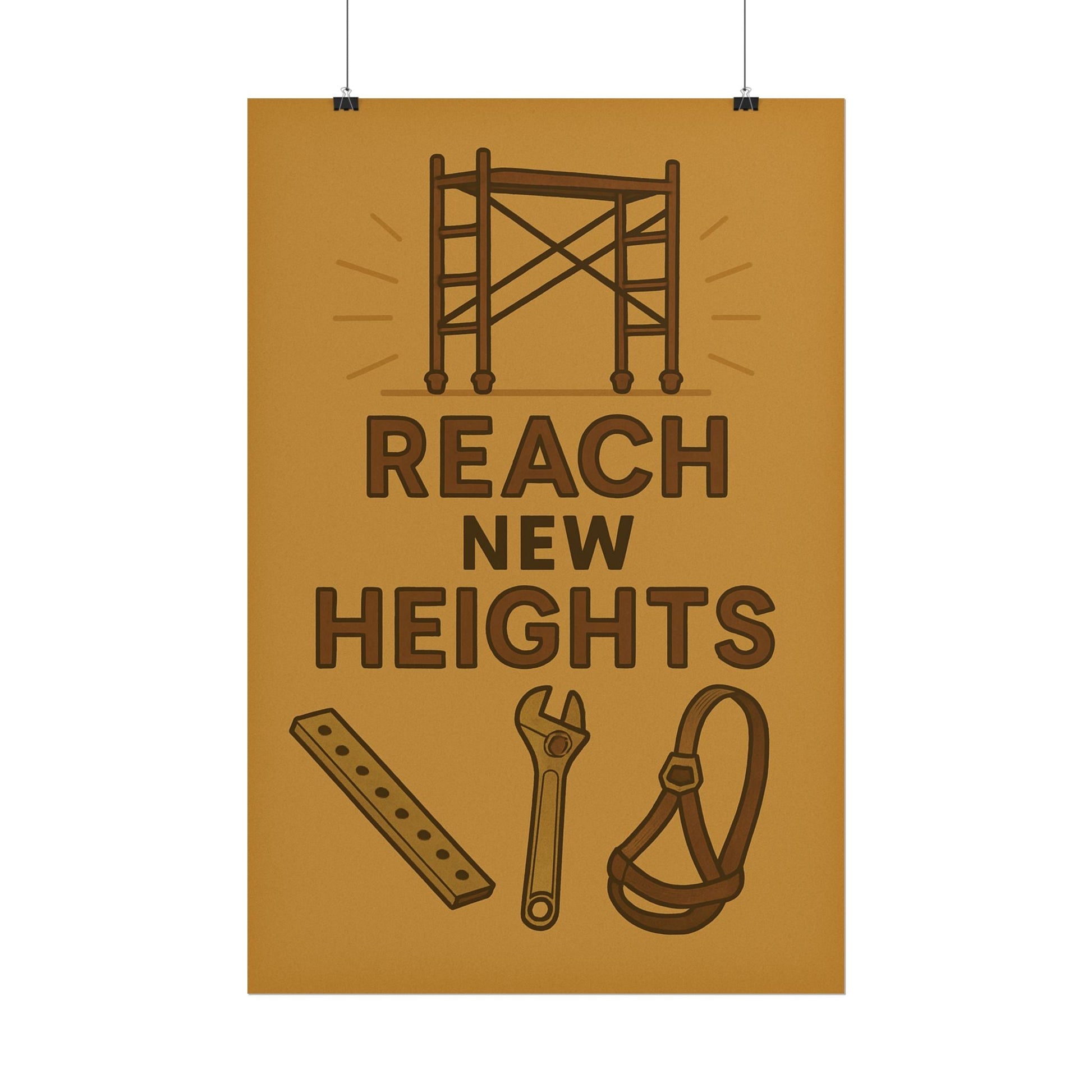 Motivational Trade Poster - 'Reach New Heights' for Builders & Dreamers - BuildBossUK