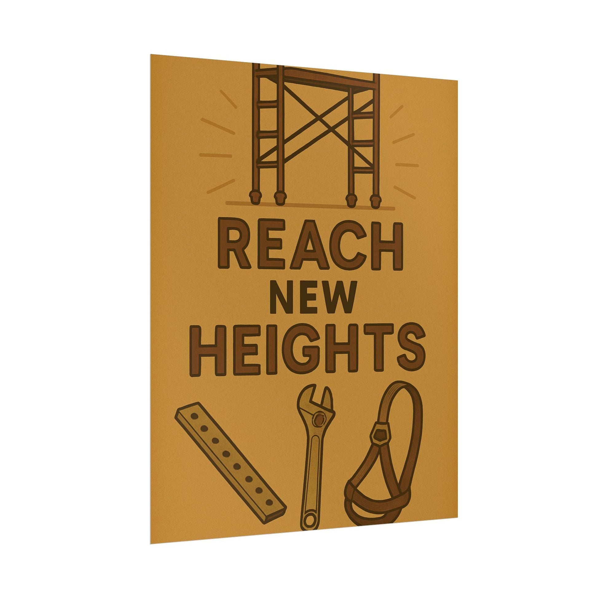 Motivational Trade Poster - 'Reach New Heights' for Builders & Dreamers - BuildBossUK