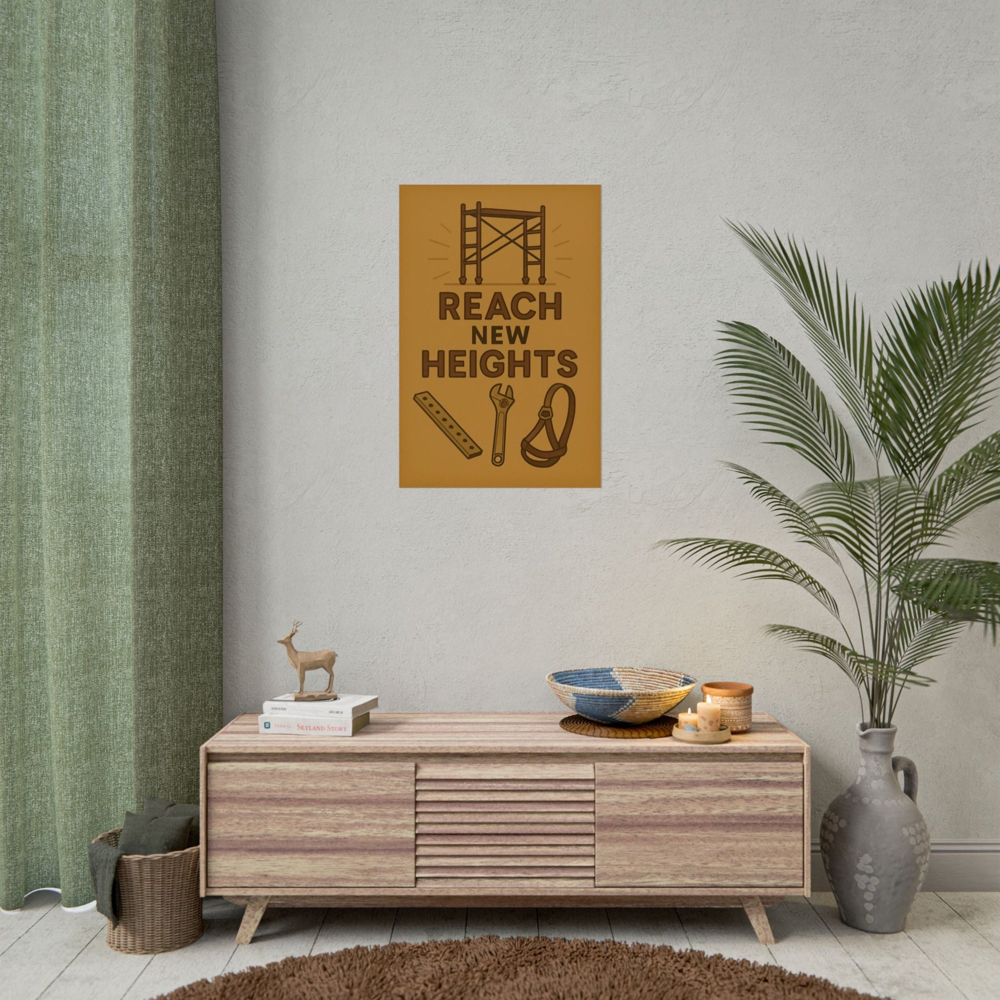 Motivational Trade Poster - 'Reach New Heights' for Builders & Dreamers - BuildBossUK