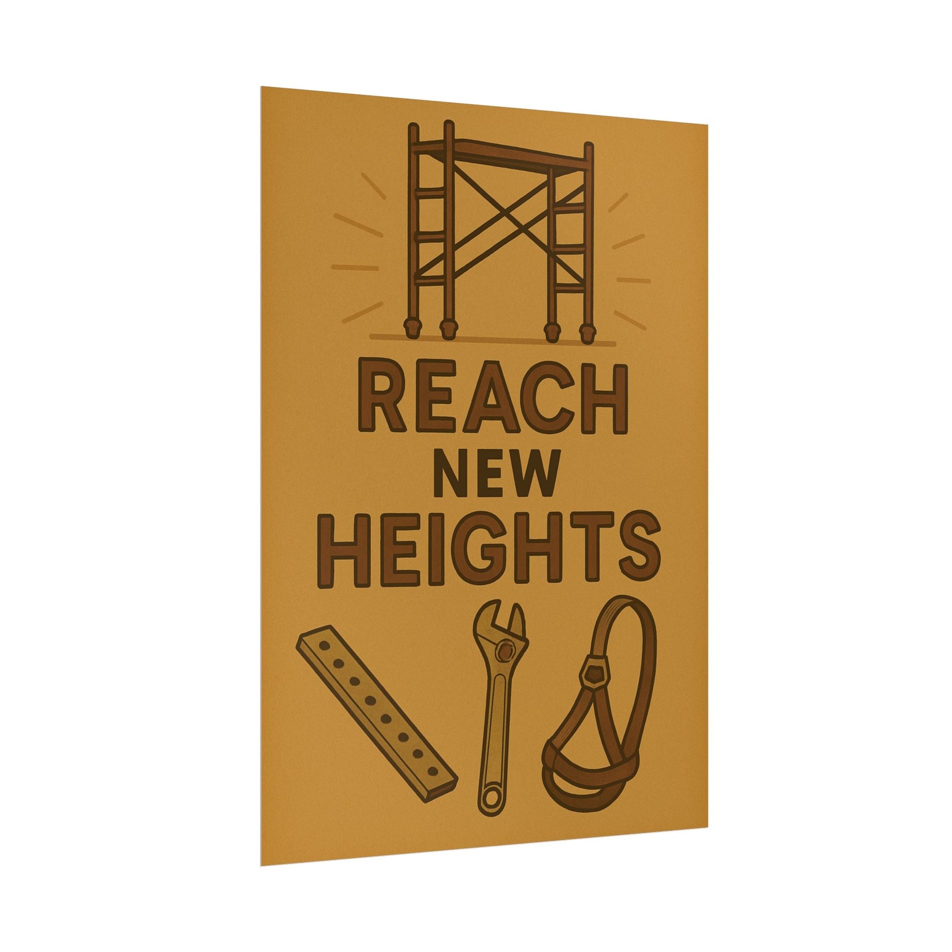 Motivational Trade Poster - 'Reach New Heights' for Builders & Dreamers - BuildBossUK