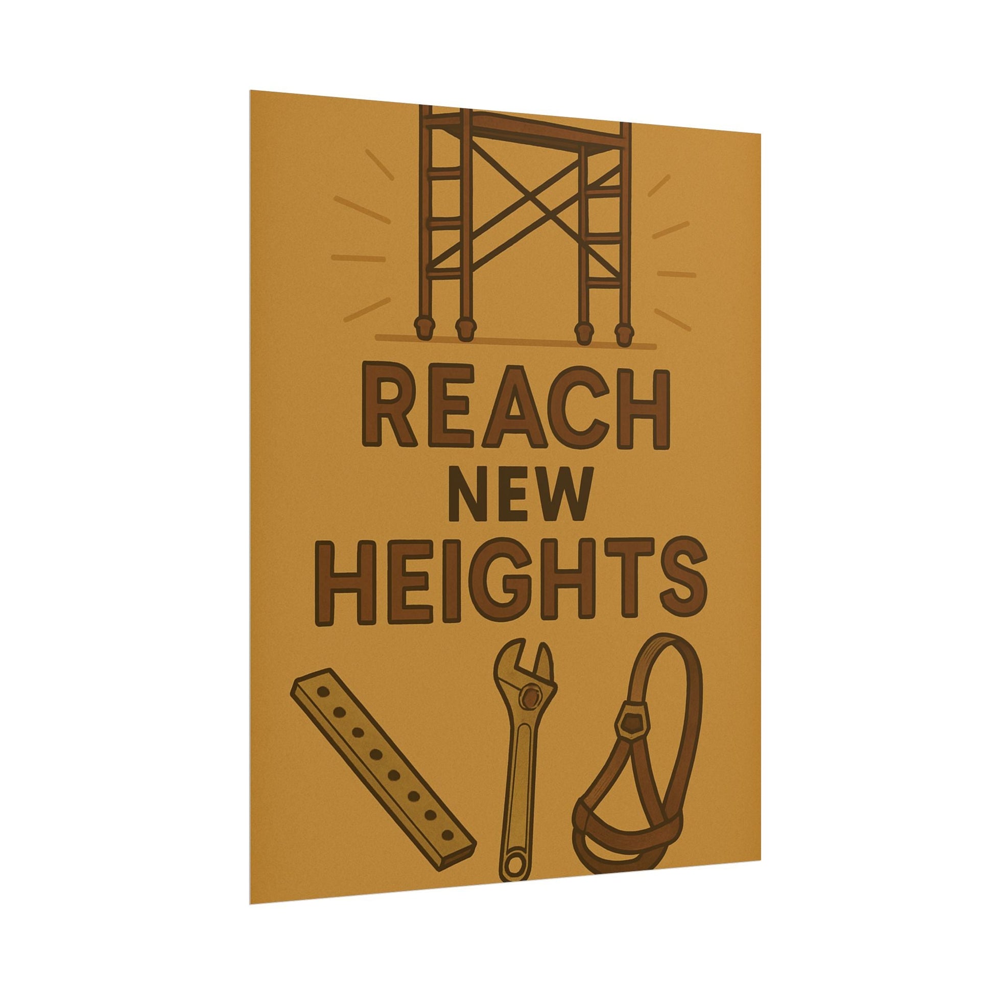 Motivational Trade Poster - 'Reach New Heights' for Builders & Dreamers - BuildBossUK